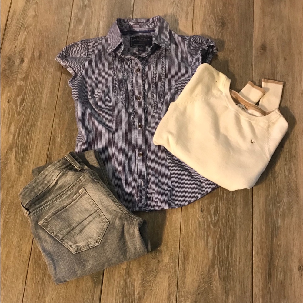 American Eagle button up short sleeve shirt